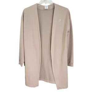 Gymshark Womens‎ Gray Oversized Cardigan Robe Open Front Long Sleeve Size XS